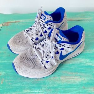 Light Gray & Royal Blue Nike Shoes